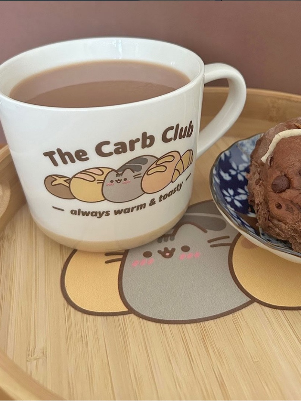 Pusheen White Ceramic Mug with Toasted Bread Cat Design
